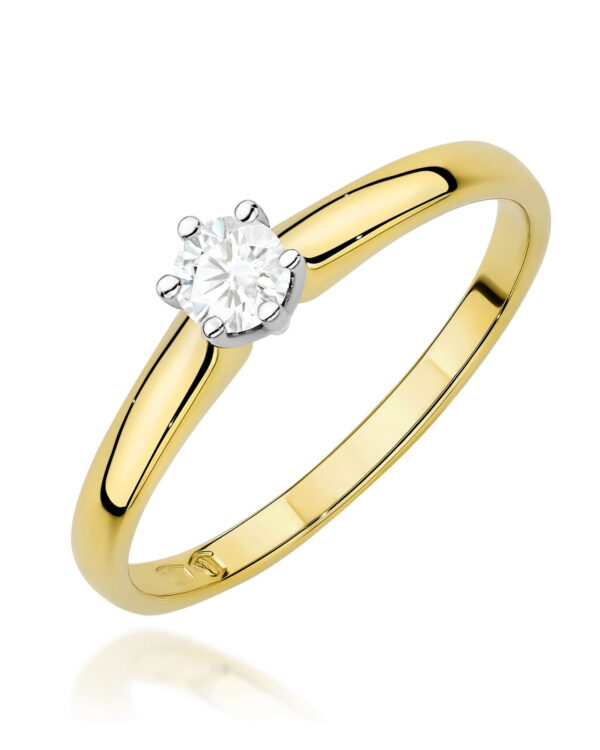 Złoty pierścionek zaręczynowy z diamentami laboratoryjnymi Jubiler Kraków BigDIAMOND 23