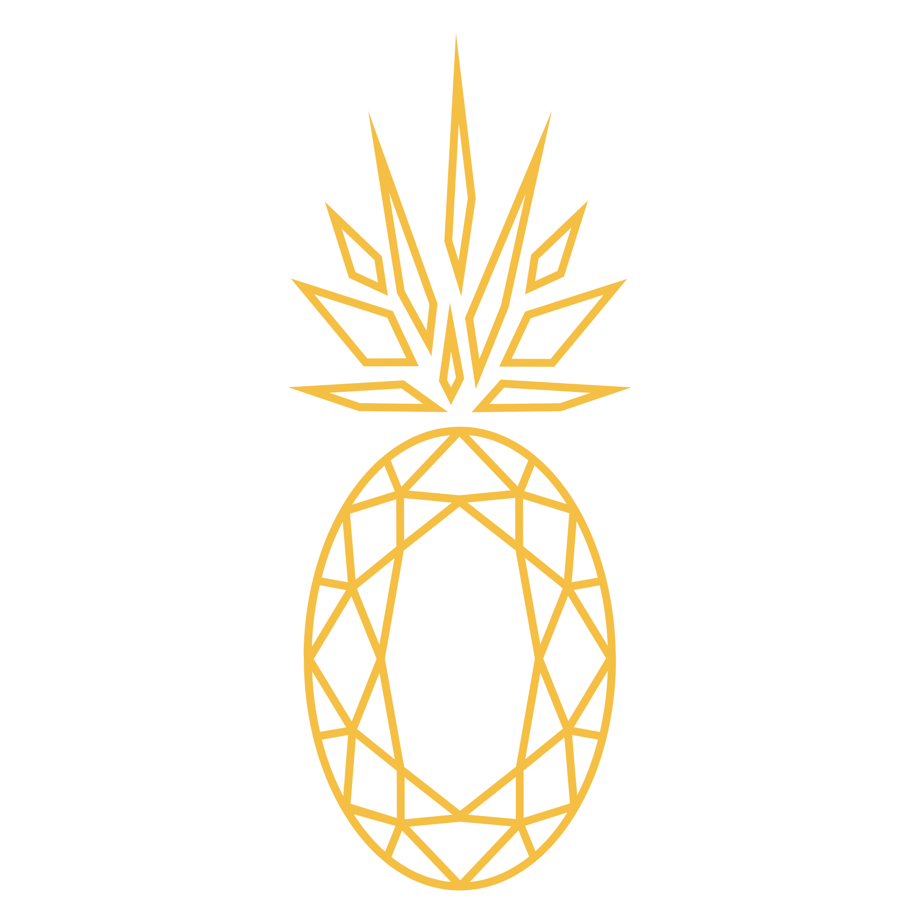 Logo BigDIAMOND Jubiler Kraków – złoty ananas, symbol elegancji i nowoczesnego jubilerstwa.