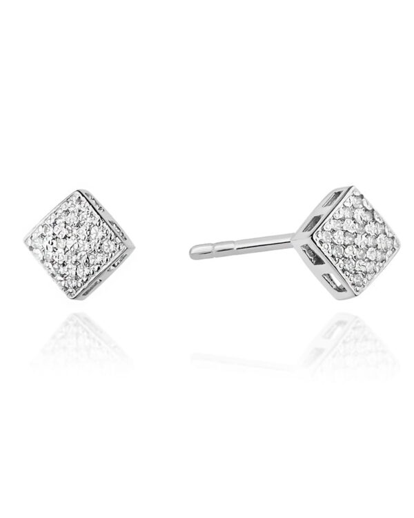 Kolczyki CK013 z diamentami białe złoto Jubiler Kraków BigDIAMOND