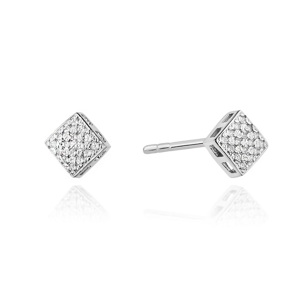Kolczyki CK013 z diamentami białe złoto Jubiler Kraków BigDIAMOND