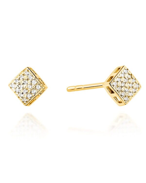 Kolczyki CK013 z diamentami żółte złoto Jubiler Kraków BigDIAMOND