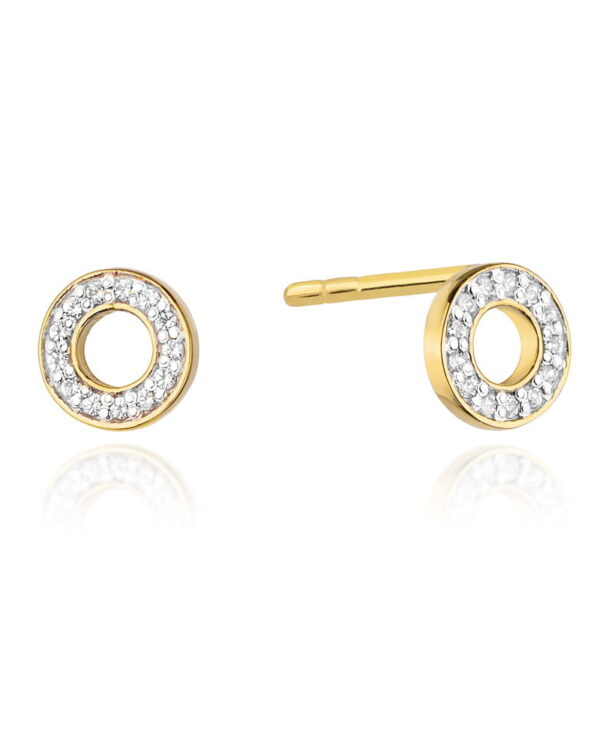 Kolczyki CK014 z diamentami żółte złoto Jubiler Kraków BigDIAMOND