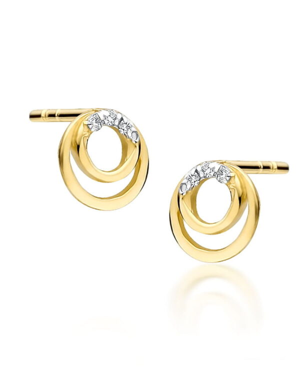 Kolczyki CK033 z diamentami żółte złoto Jubiler Kraków BigDIAMOND