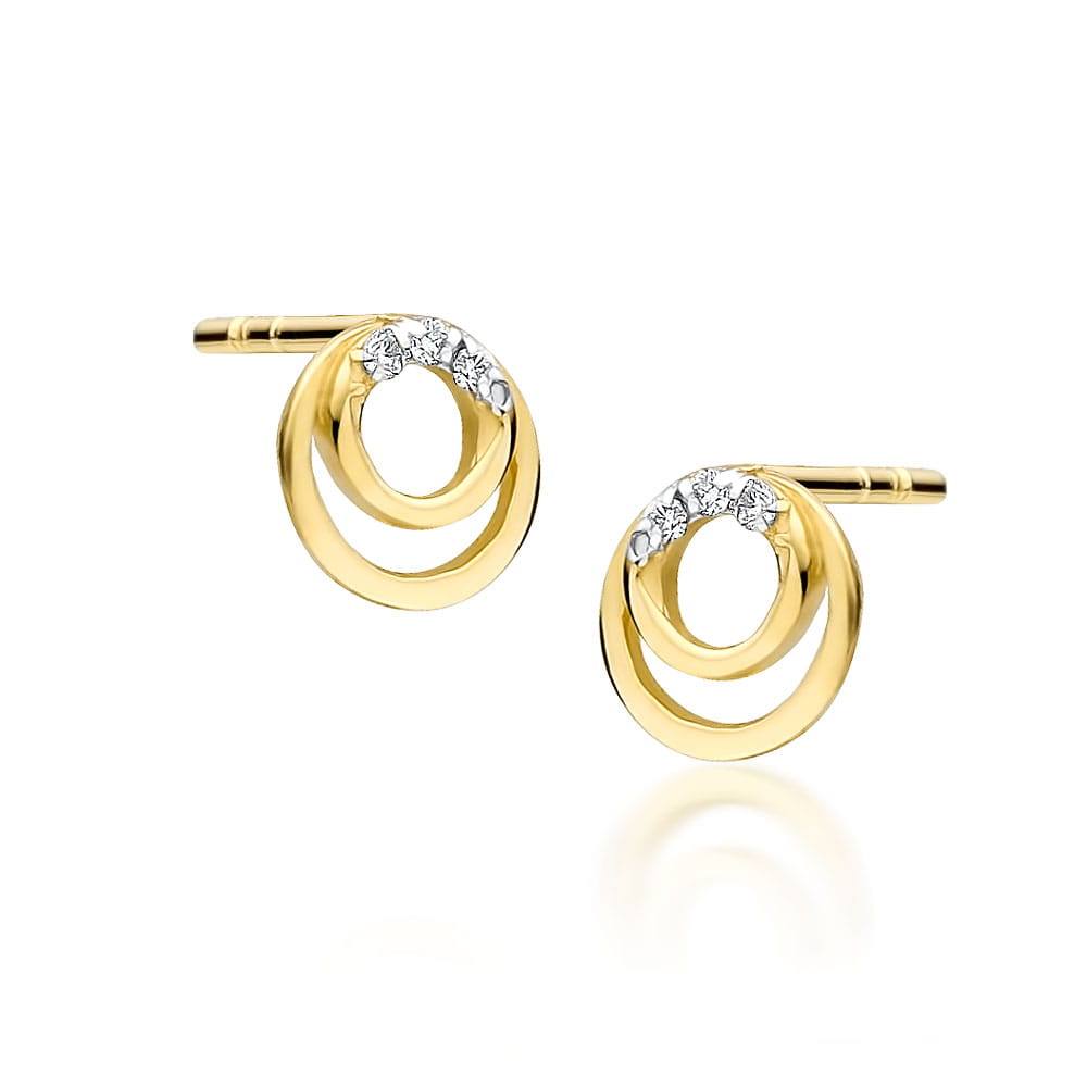 Kolczyki CK033 z diamentami żółte złoto Jubiler Kraków BigDIAMOND