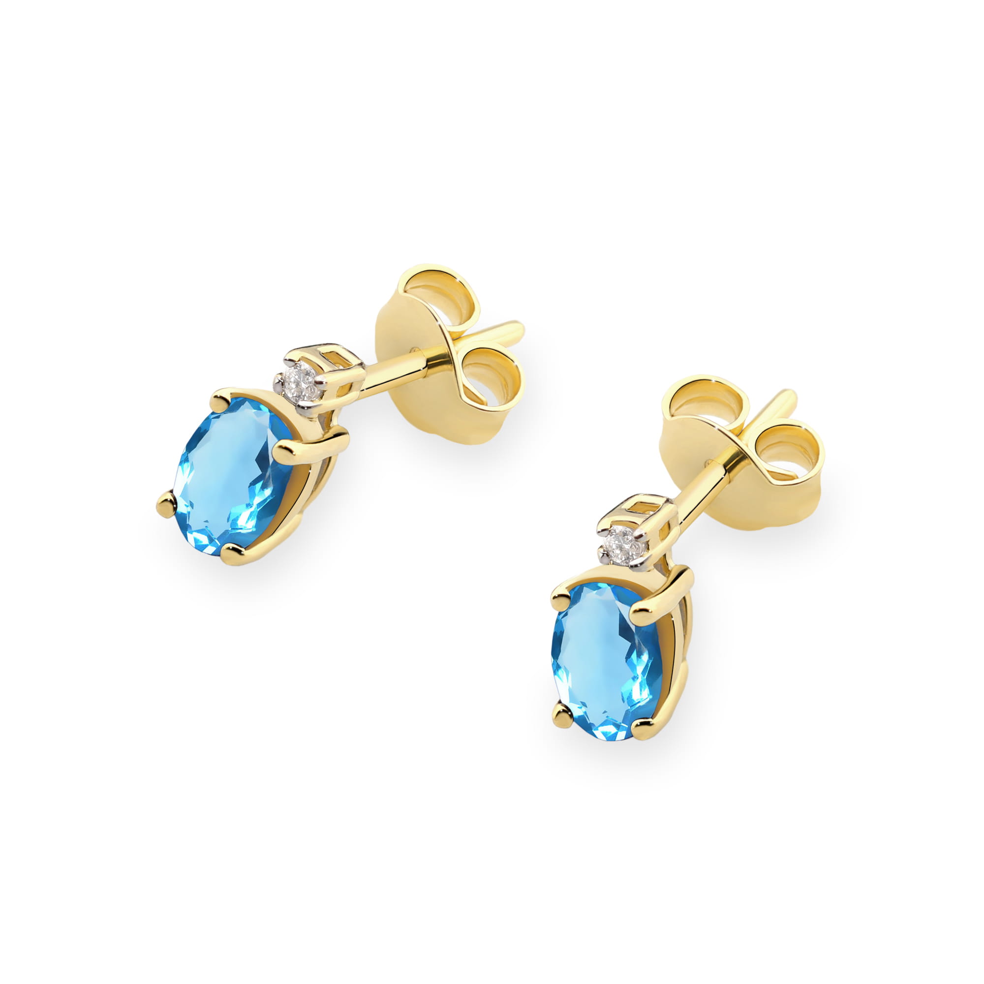 Kolczyki Topaz 2 x 0,50ct żółte złoto 3 50ct żółte złoto Jubiler Kraków BigDIAMOND
