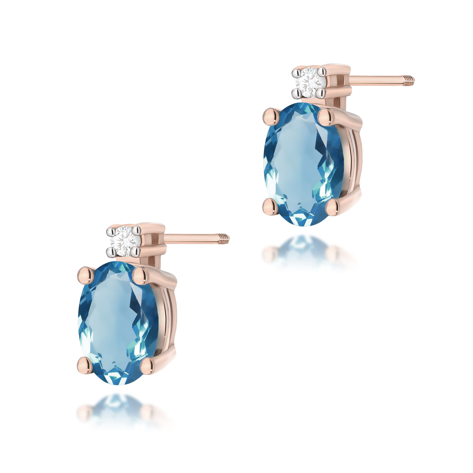 Kolczyki K0001 Topaz London Blue 2 x 0
