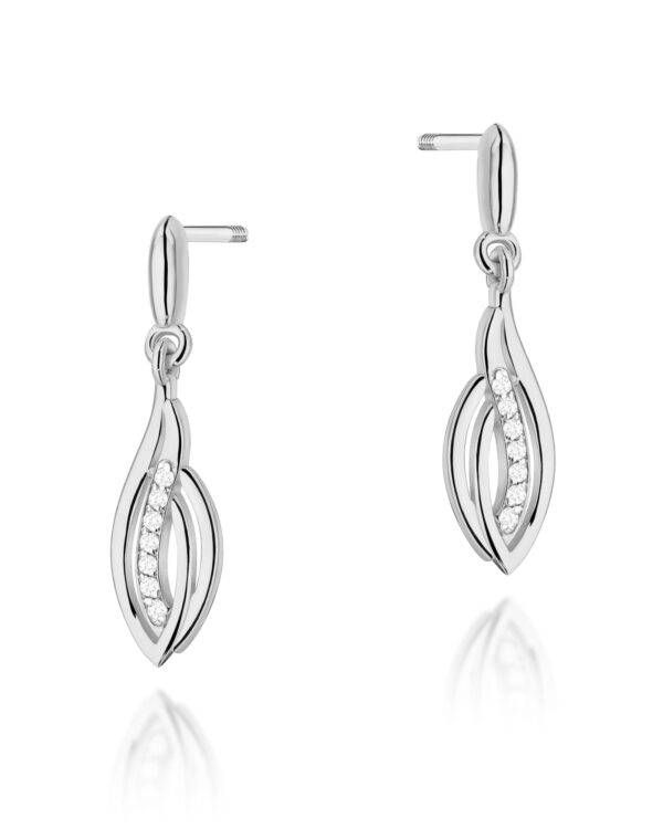 Kolczyki K0004 z diamentami białe złoto sztyft zakręcany Jubiler Kraków BigDIAMOND