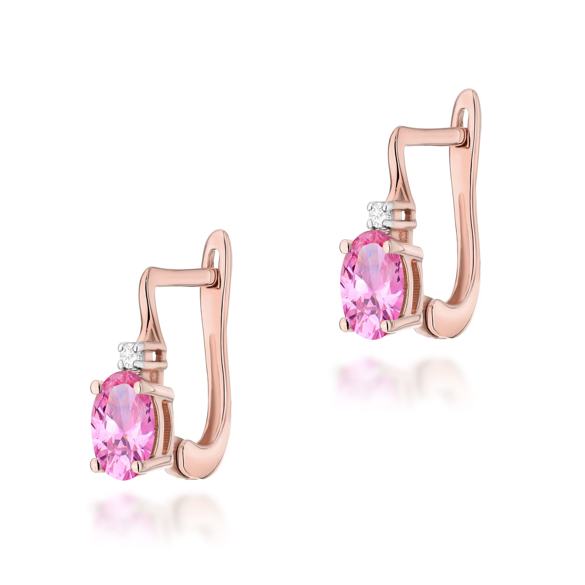 Kolczyki K0011 Różowy Topaz 2 x 0