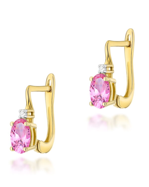Kolczyki K0011 Różowy Topaz  2 x 0