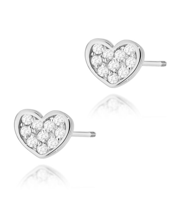 Kolczyki K0021 z diamentami białe złoto sztyft zakręcany Jubiler Kraków BigDIAMOND