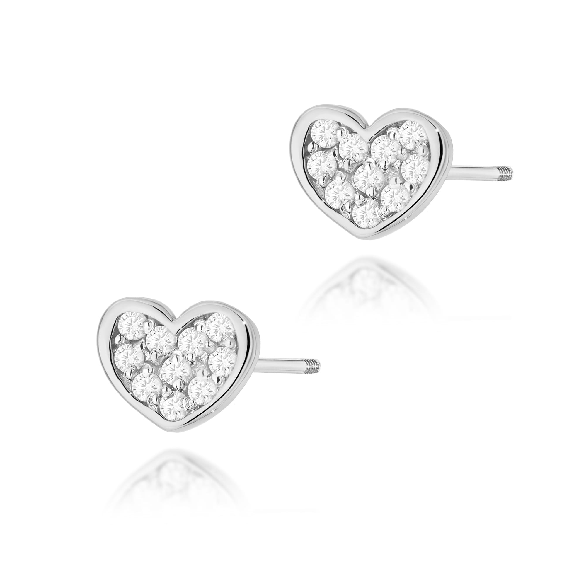 Kolczyki K0021 z diamentami białe złoto sztyft zakręcany Jubiler Kraków BigDIAMOND