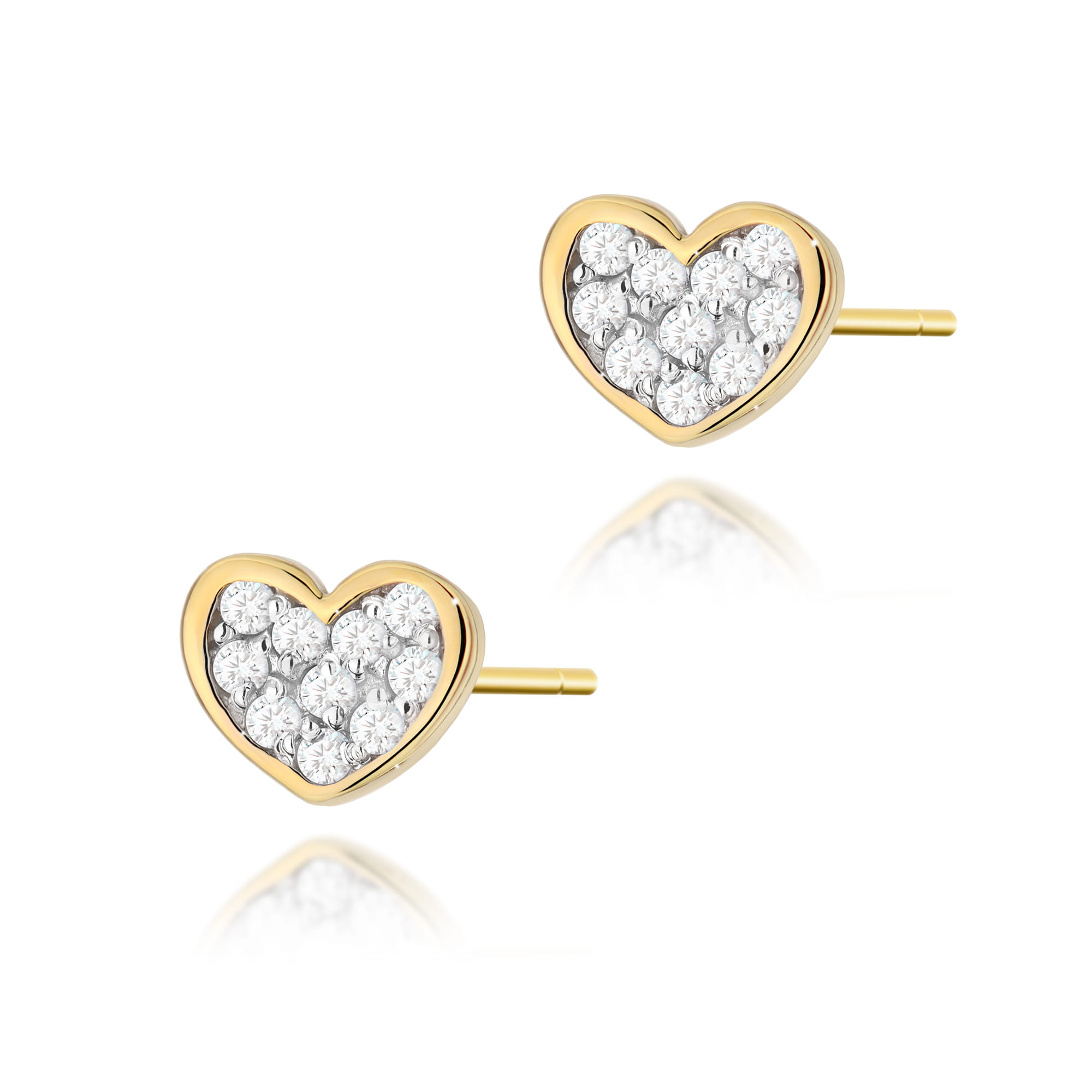 Kolczyki K0021 z diamentami żółte złoto Jubiler Kraków BigDIAMOND