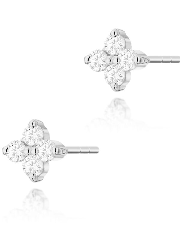 Kolczyki K0024 z diamentami białe złoto Jubiler Kraków BigDIAMOND