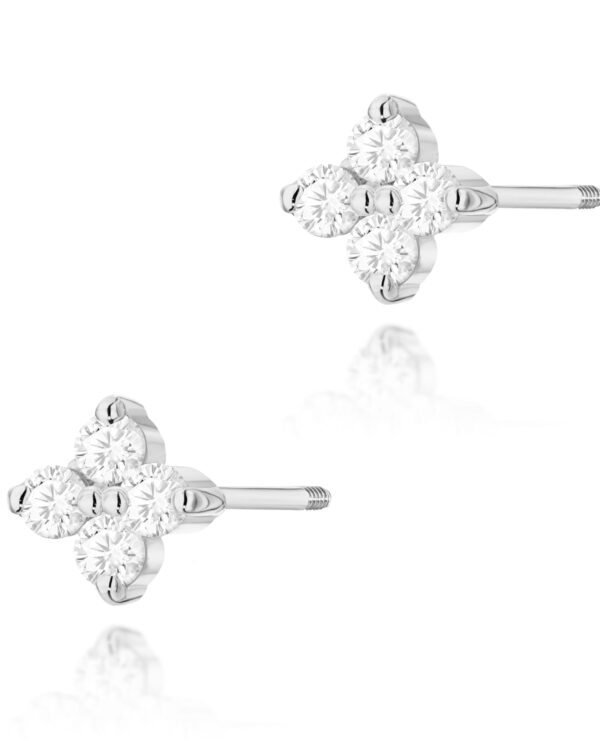 Kolczyki K0024 z diamentami białe złoto sztyft zakręcany Jubiler Kraków BigDIAMOND