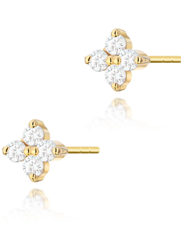 Kolczyki K0024 z diamentami żółte złoto Jubiler Kraków BigDIAMOND