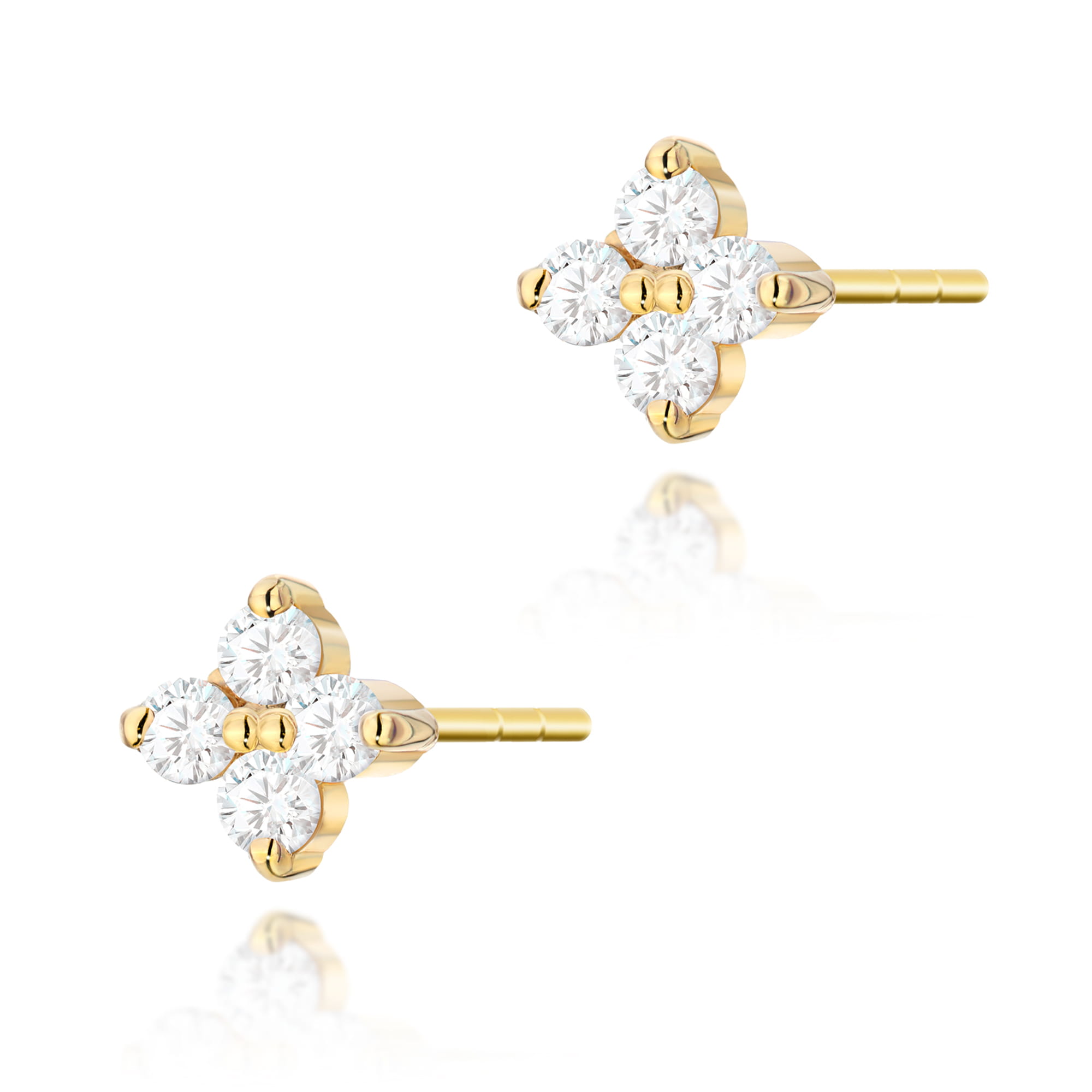 Kolczyki K0024 z diamentami żółte złoto Jubiler Kraków BigDIAMOND