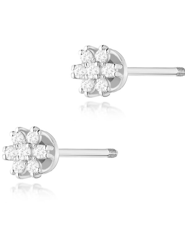 Kolczyki K0026 z diamentami białe złoto sztyft zakręcany Jubiler Kraków BigDIAMOND