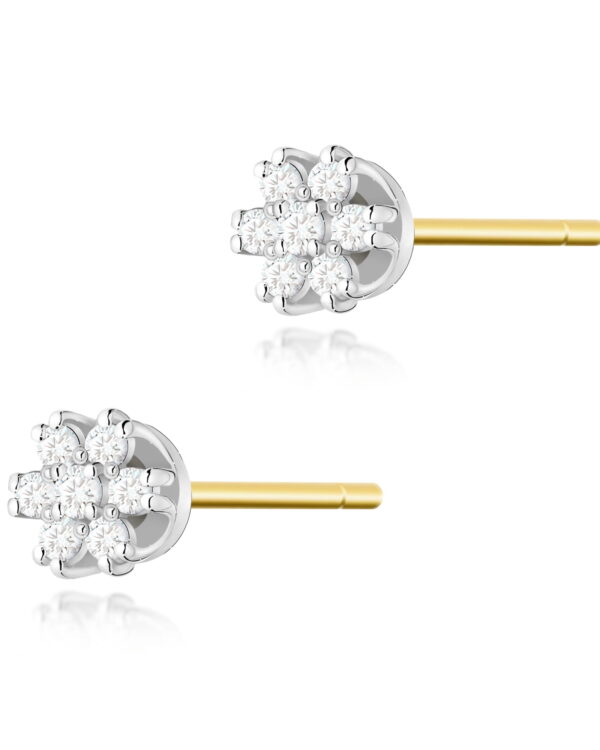 Kolczyki K0026 z diamentami żółte złoto Jubiler Kraków BigDIAMOND