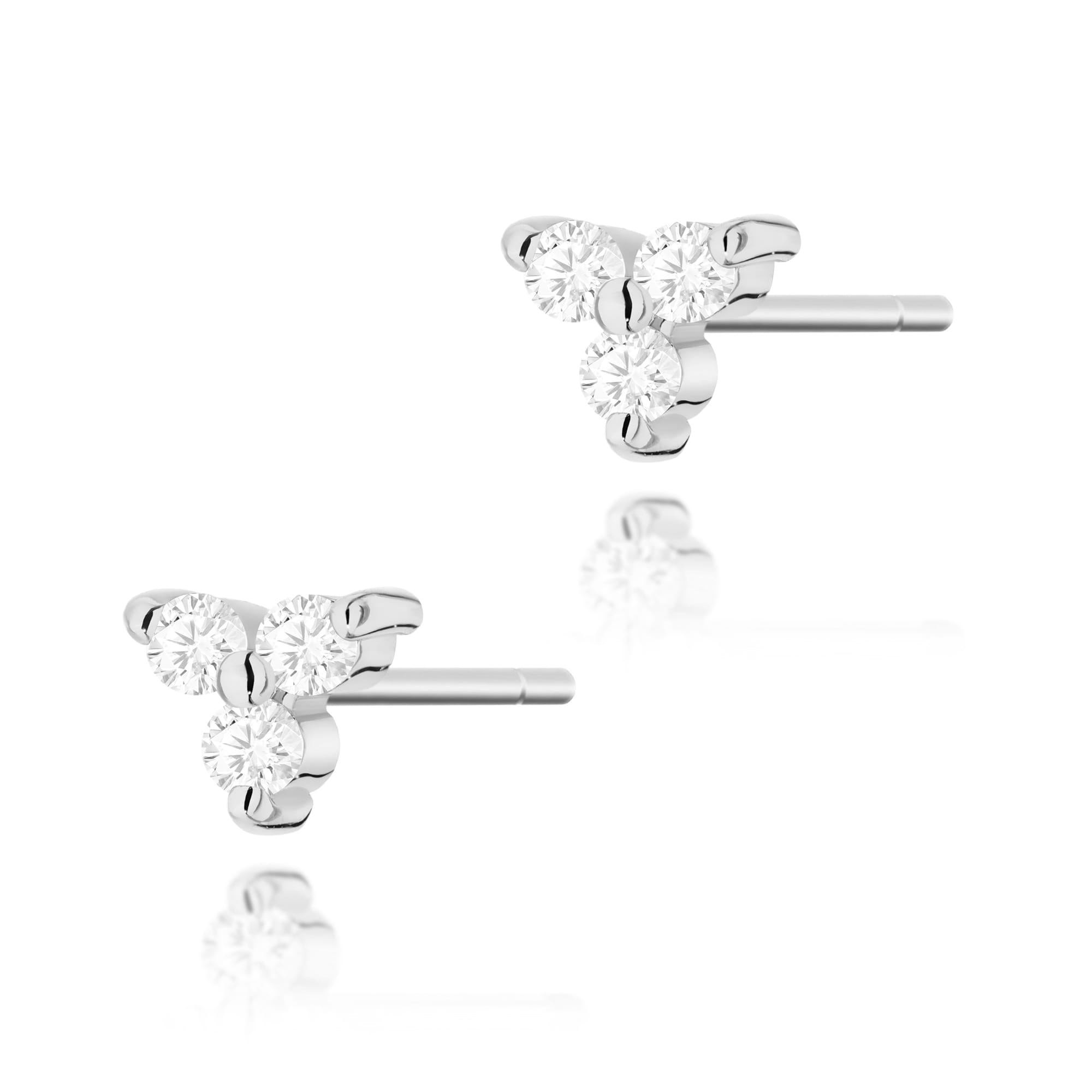 Kolczyki K0033 z diamentami białe złoto Jubiler Kraków BigDIAMOND