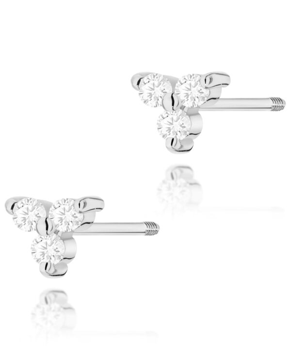 Kolczyki K0033 z diamentami białe złoto sztyft zakręcany Jubiler Kraków BigDIAMOND