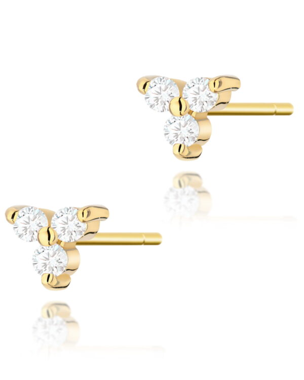 Kolczyki K0033 z diamentami żółte złoto Jubiler Kraków BigDIAMOND