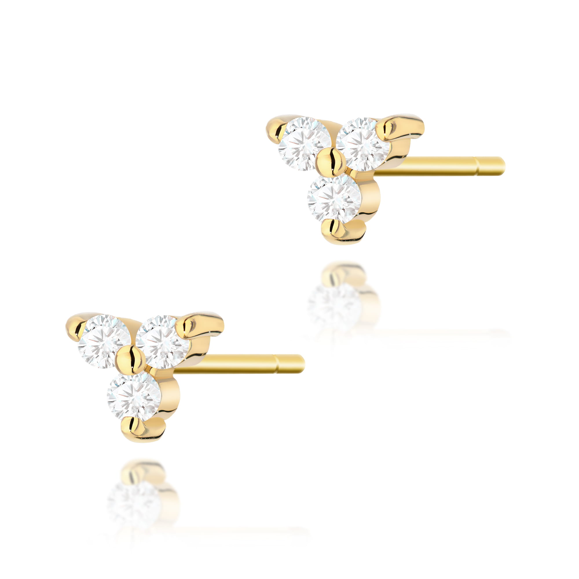 Kolczyki K0033 z diamentami żółte złoto Jubiler Kraków BigDIAMOND
