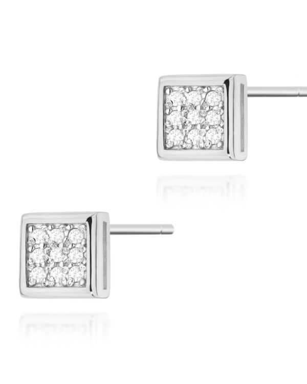 Kolczyki K0036 z diamentami białe złoto Jubiler Kraków BigDIAMOND