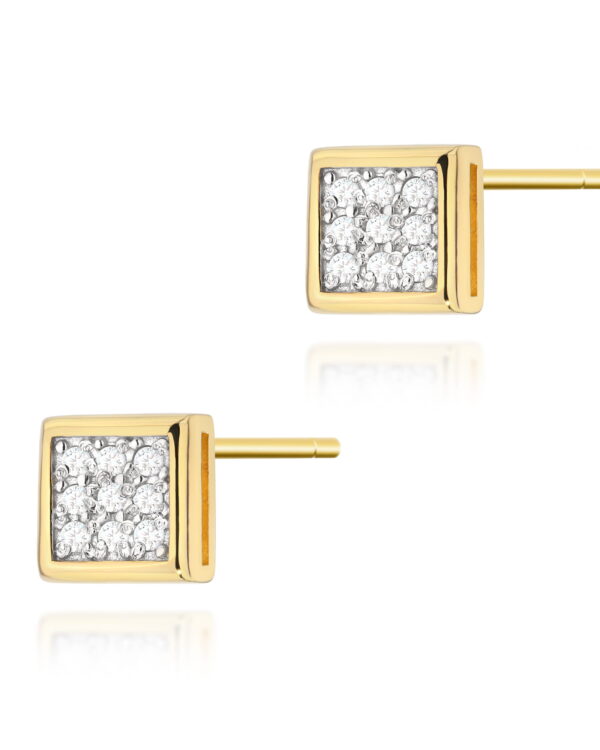 Kolczyki K0036 z diamentami żółte złoto Jubiler Kraków BigDIAMOND