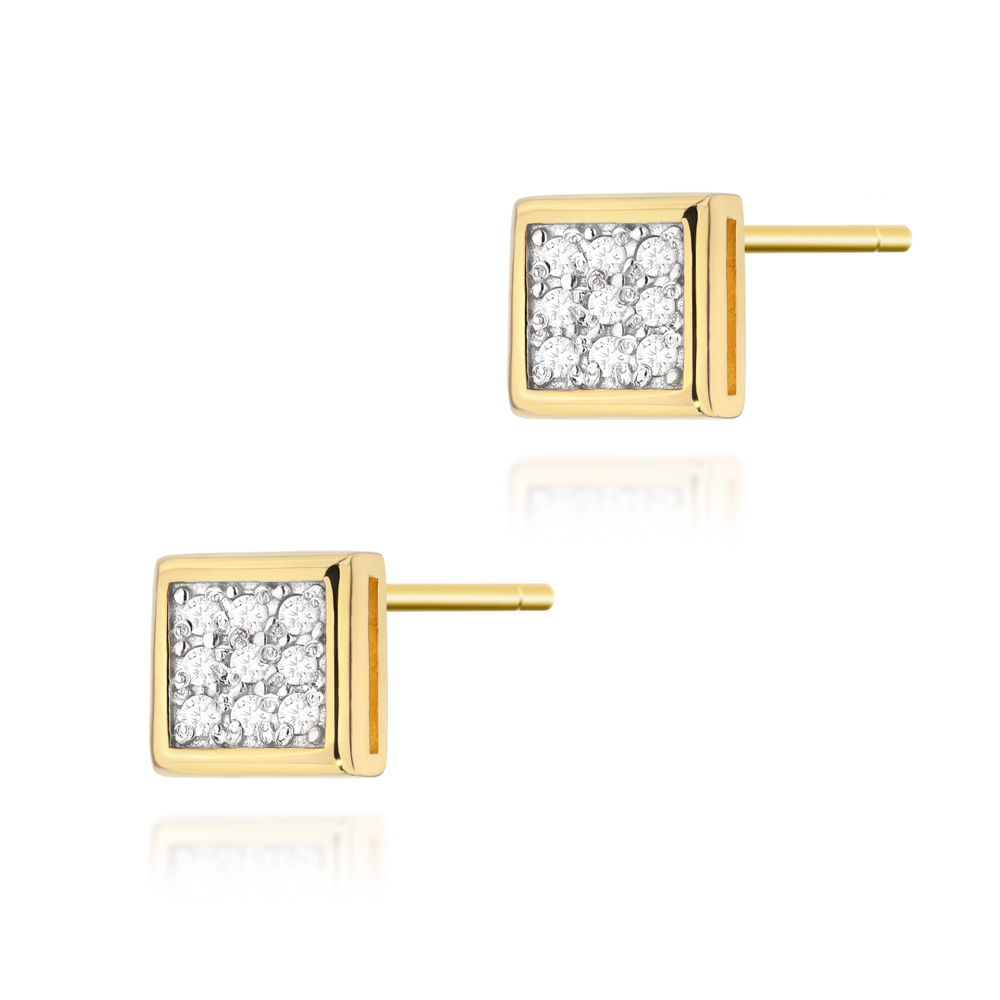 Kolczyki K0036 z diamentami żółte złoto Jubiler Kraków BigDIAMOND