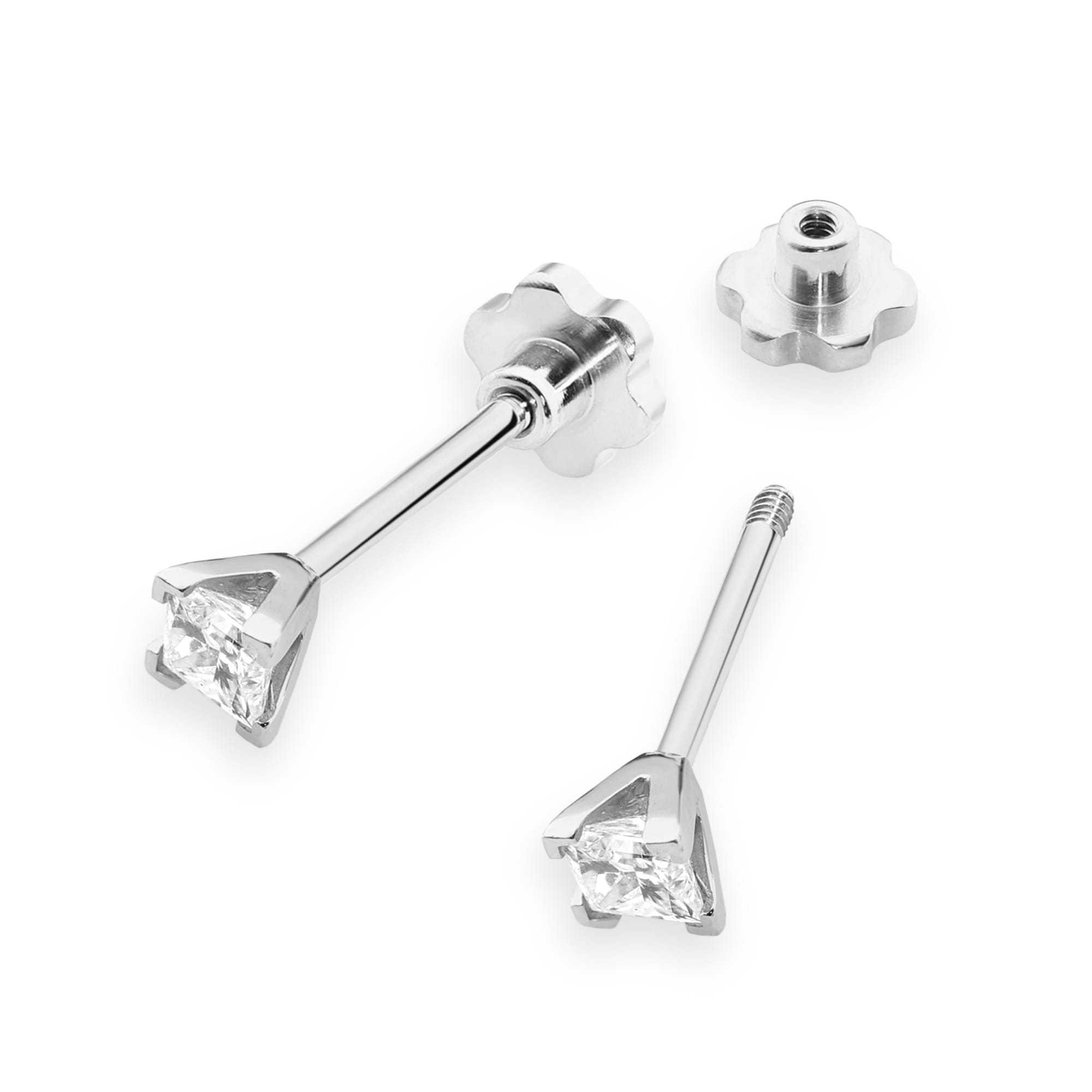 Kolczyki Diament 2 x 0,15ct białe złoto sztyft zakręcany 3 15ct białe złoto sztyft zakręcany Jubiler Kraków BigDIAMOND