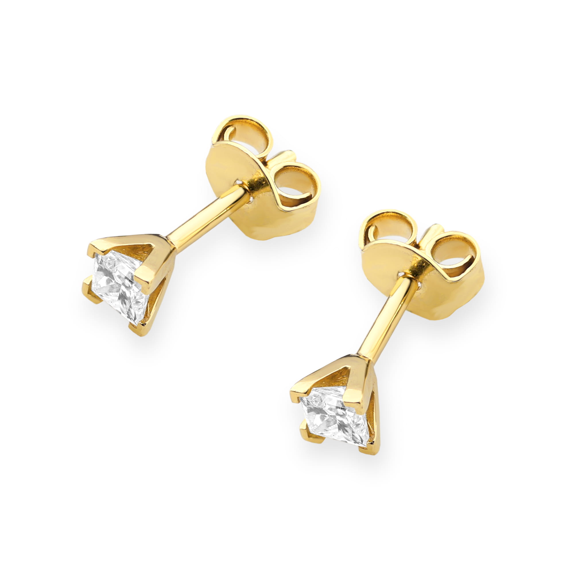 Kolczyki Diament 2 x 0,15ct żółte złoto 3 15ct żółte złoto Jubiler Kraków BigDIAMOND