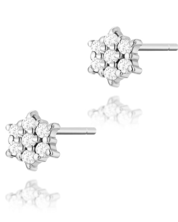 Kolczyki K0039 z diamentami białe złoto Jubiler Kraków BigDIAMOND