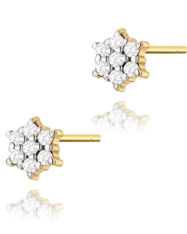 Kolczyki K0039 z diamentami żółte złoto Jubiler Kraków BigDIAMOND
