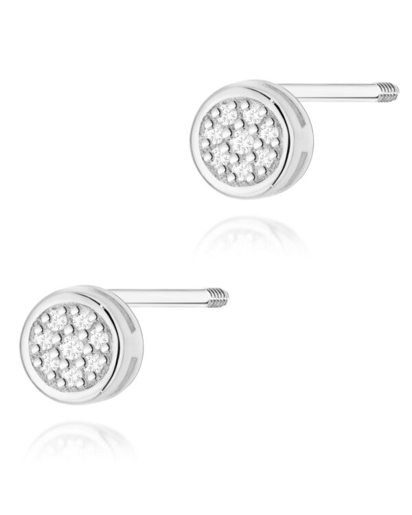 Kolczyki K0041 z diamentami białe złoto sztyft zakręcany Jubiler Kraków BigDIAMOND