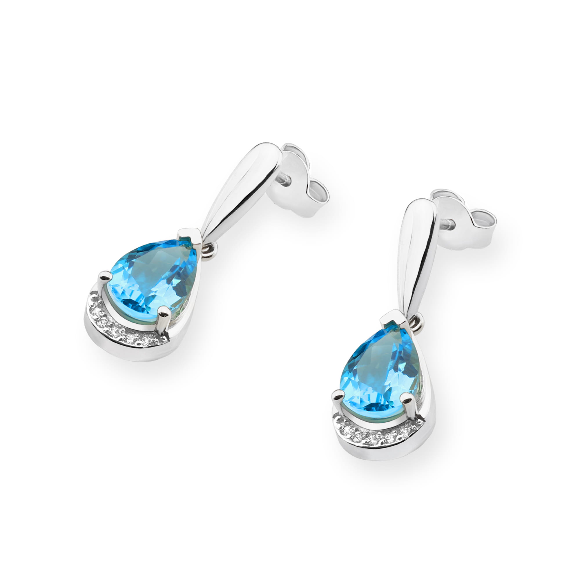 Kolczyki Topaz 2 x 1,40ct białe złoto 3 40ct białe złoto Jubiler Kraków BigDIAMOND