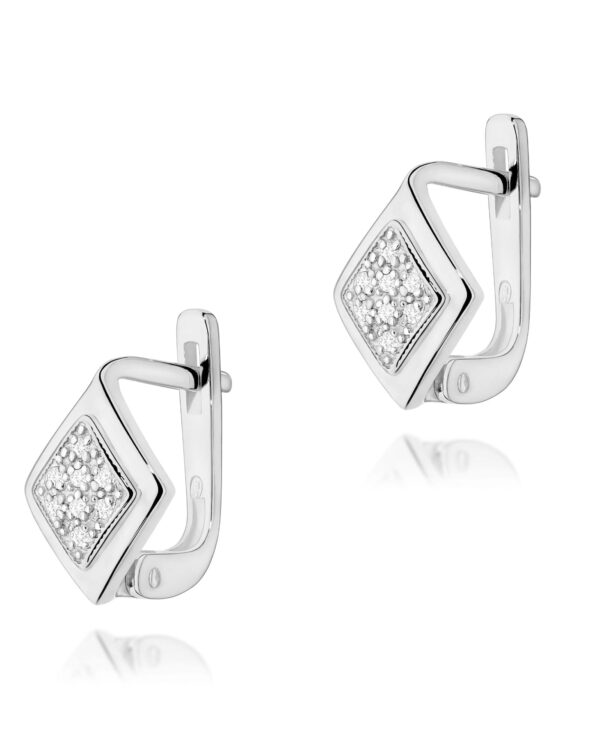 Kolczyki K0052 z diamentami białe złoto Jubiler Kraków BigDIAMOND