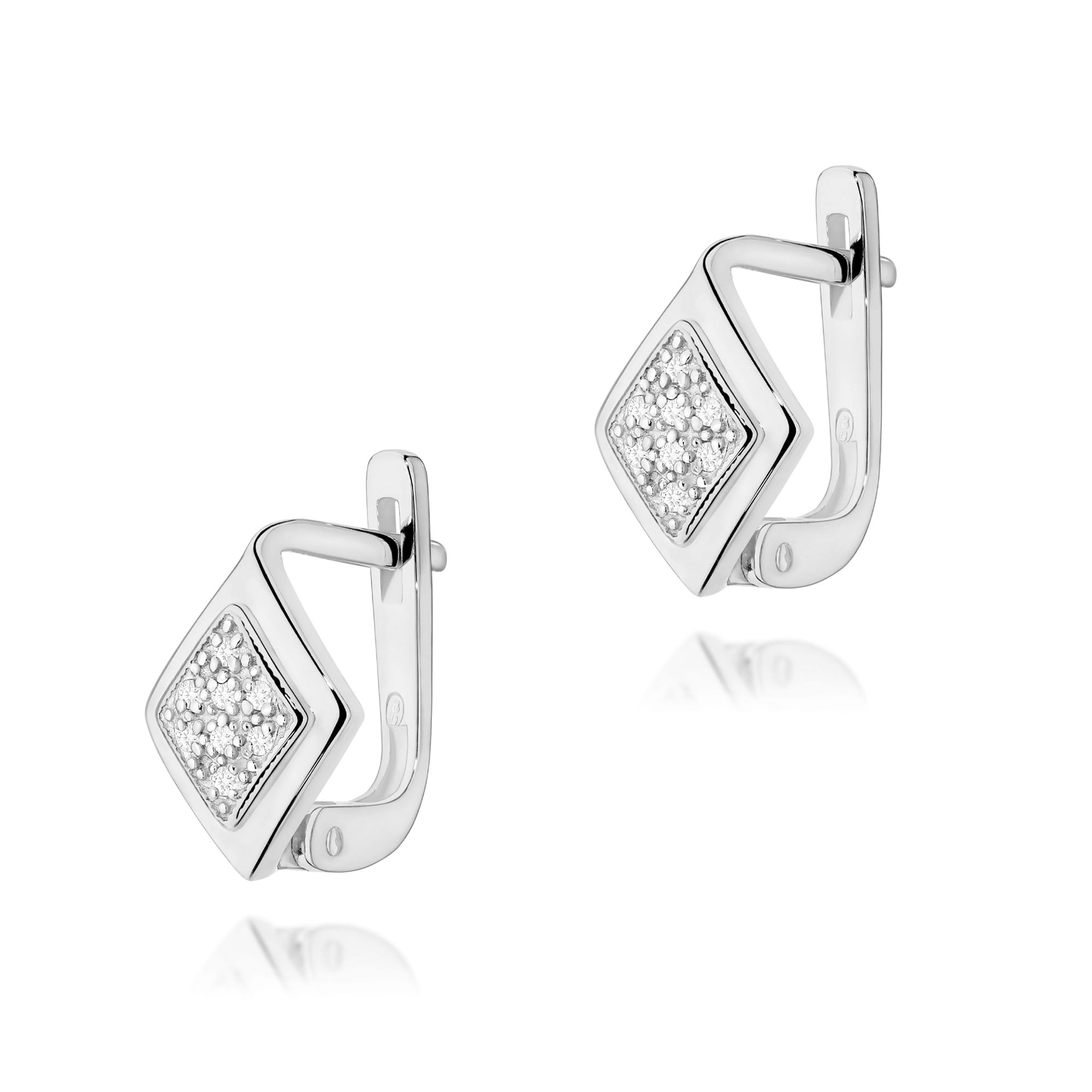 Kolczyki K0052 z diamentami białe złoto Jubiler Kraków BigDIAMOND