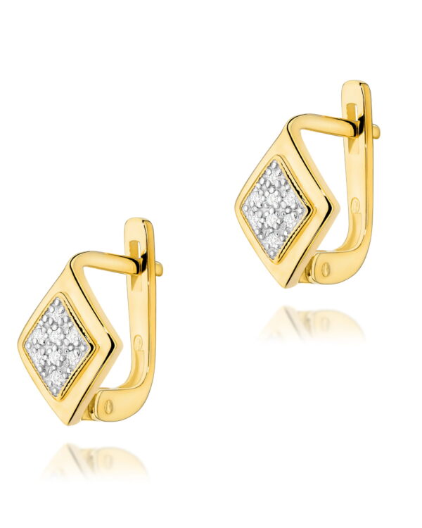 Kolczyki K0052 z diamentami żółte złoto Jubiler Kraków BigDIAMOND