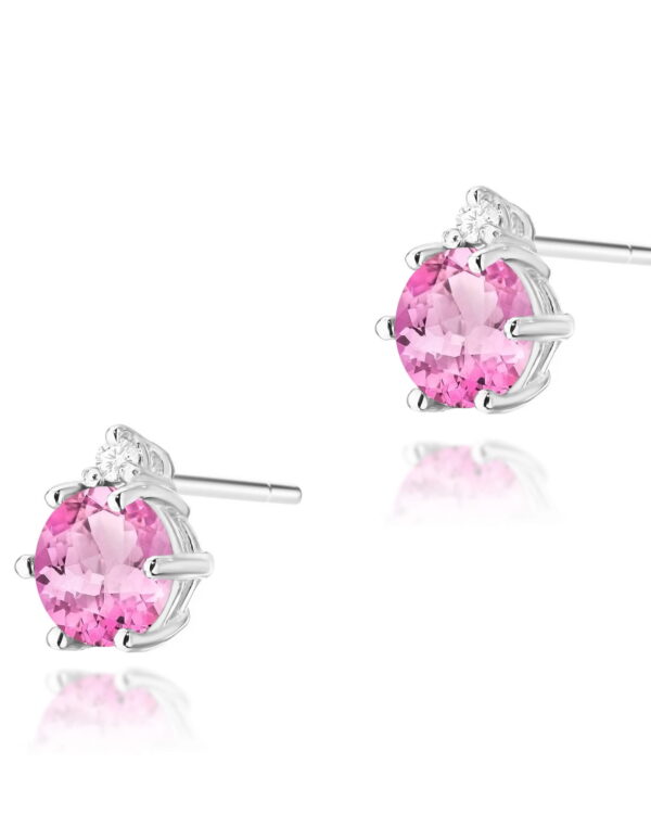 Kolczyki K0076 Różowy Topaz 2 x 0