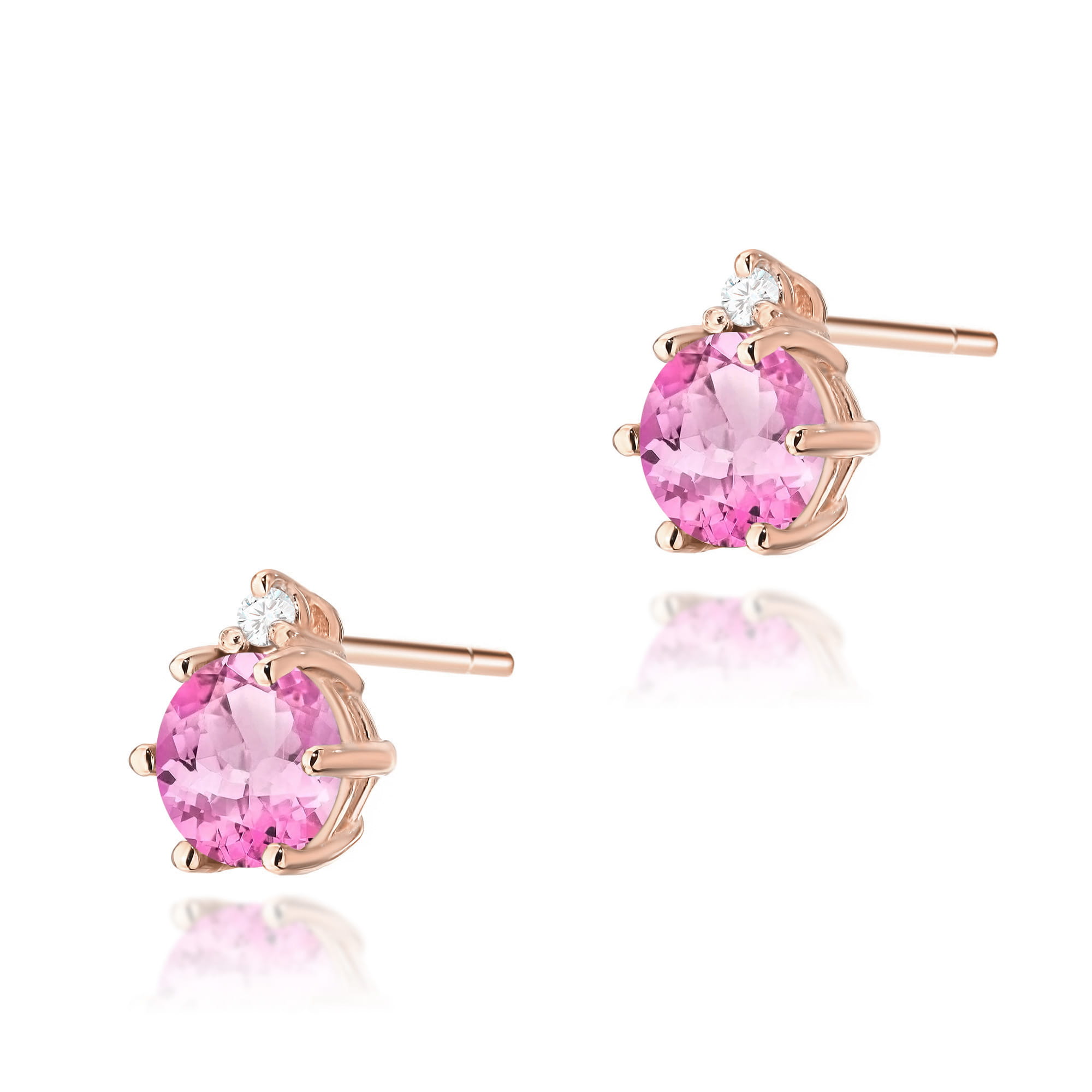 Kolczyki K0076 Różowy Topaz 2 x 0