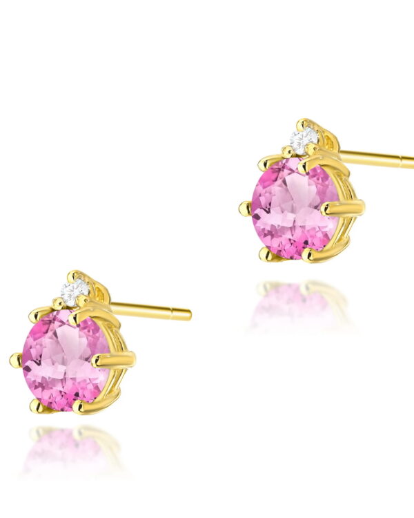Kolczyki K0076 Różowy Topaz 2 x 0