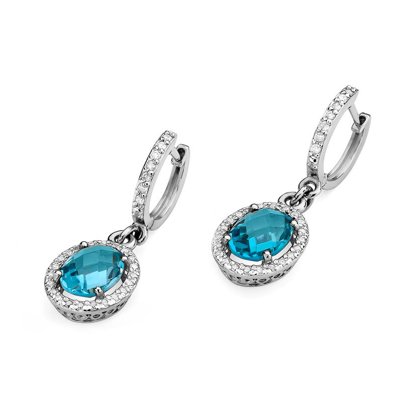Kolczyki Topaz 2 x 1,70ct białe złoto 3 70ct białe złoto Jubiler Kraków BigDIAMOND