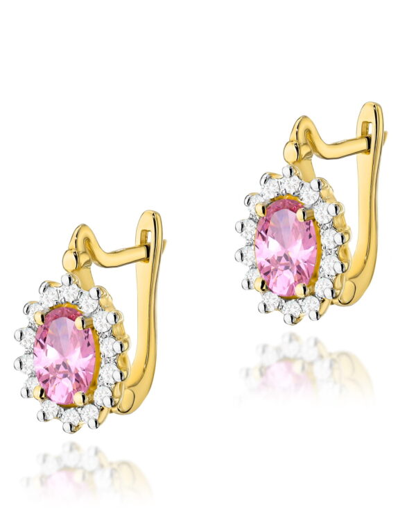 Kolczyki K0182 Różowy Topaz 2 x 0