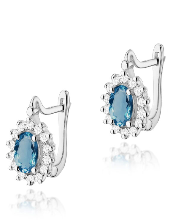 Kolczyki K0182 Topaz London Blue 2 x 0