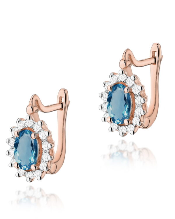 Kolczyki K0182 Topaz London Blue 2 x 0