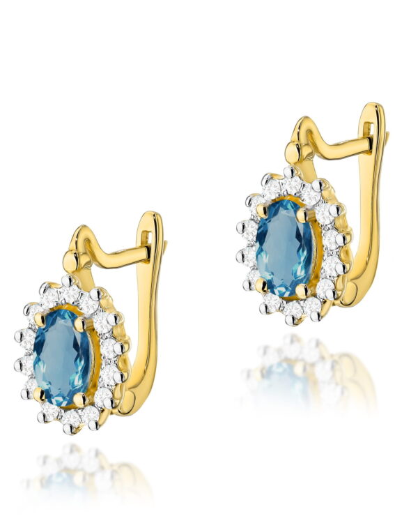 Kolczyki K0182 Topaz London Blue 2 x 0