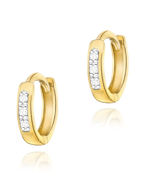 Kolczyki K0235 z diamentami żółte złoto Jubiler Kraków BigDIAMOND