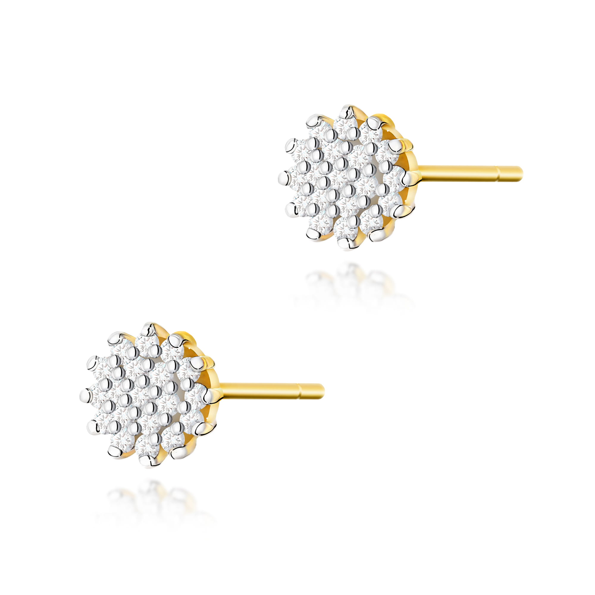 Kolczyki K0401 z diamentami żółte złoto Jubiler Kraków BigDIAMOND