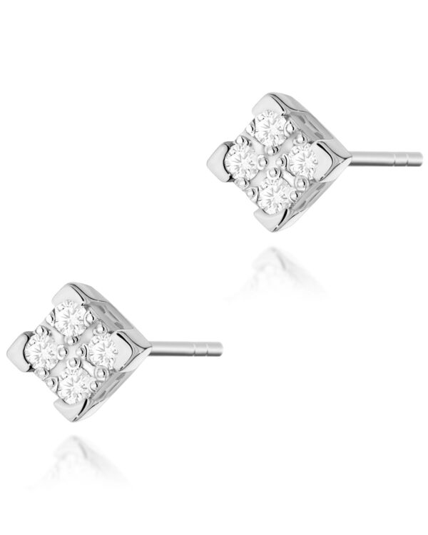 Kolczyki K0402 z diamentami białe złoto Jubiler Kraków BigDIAMOND