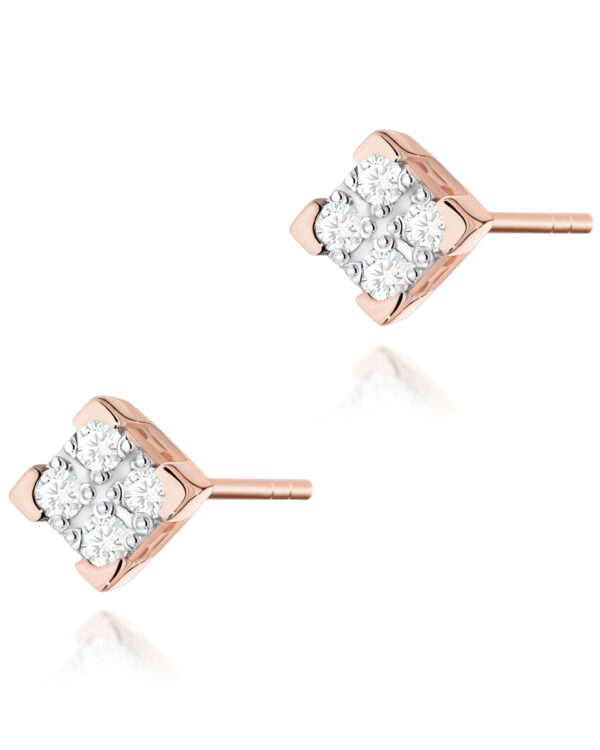 Kolczyki K0402 z diamentami różowe złoto Jubiler Kraków BigDIAMOND